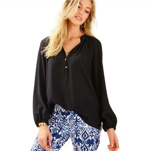 Lilly Pulitzer Elsa Top XS Black